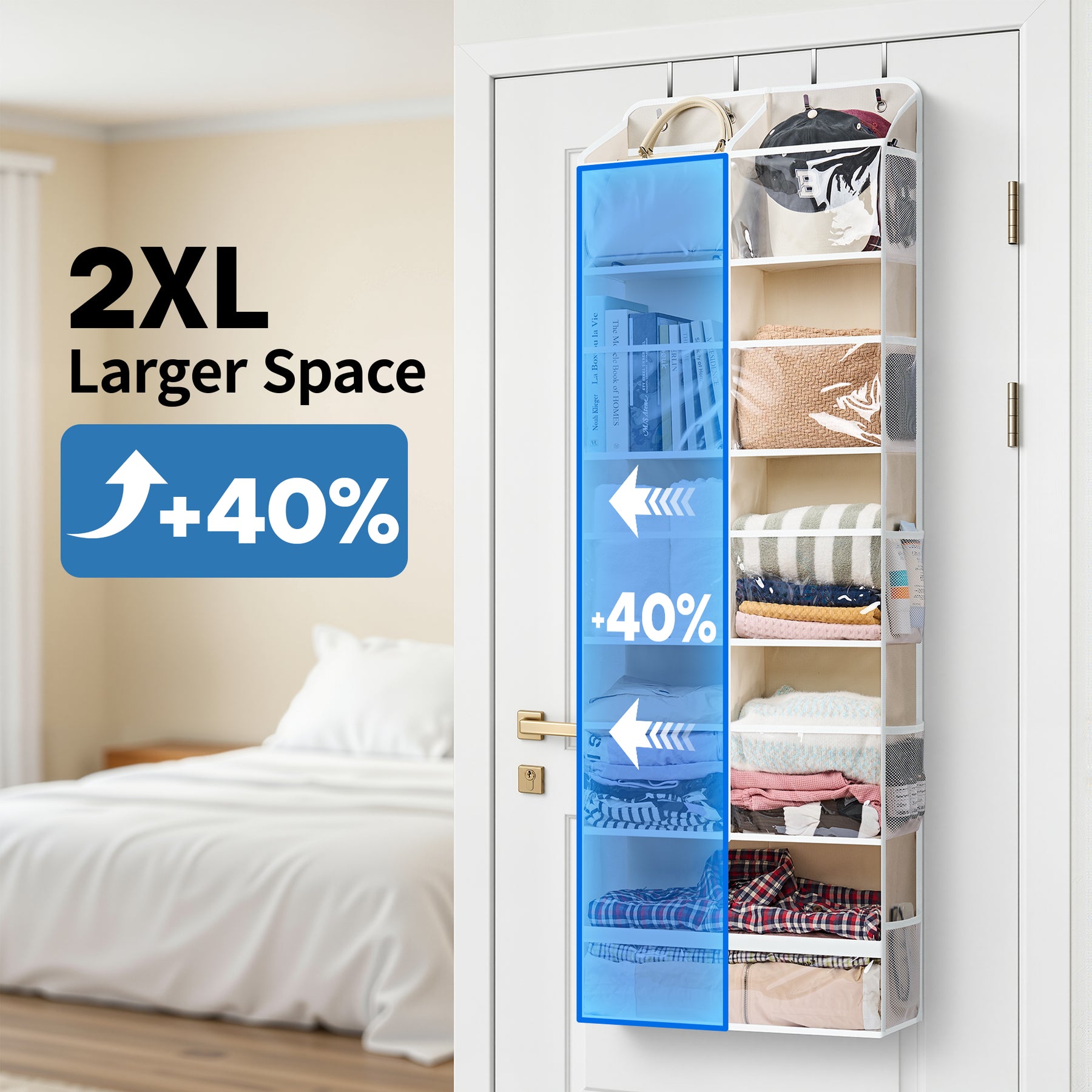 JARLINK Over the Door Organizer for Bedroom, Pantry, Bathroom, 5 Shelf