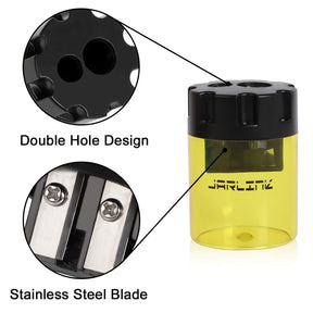 JARLINK 6 Pack Manual Pencil Sharpeners, Dual Holes Colorful Sharpener with lid for No.2/Colored/Art Pencils, Kids Adults Portable Sharpener for School Office Home and More