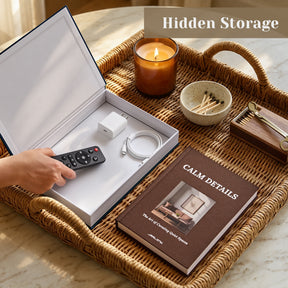 JARLINK Aesthetic Decorative Books, Set of 2 Linen Faux Book Boxes