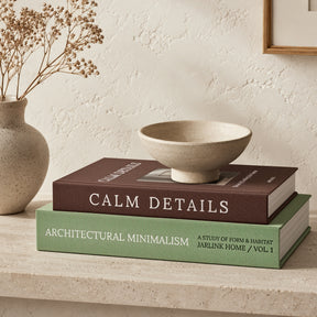 JARLINK Aesthetic Decorative Books, Set of 2 Linen Faux Book Boxes
