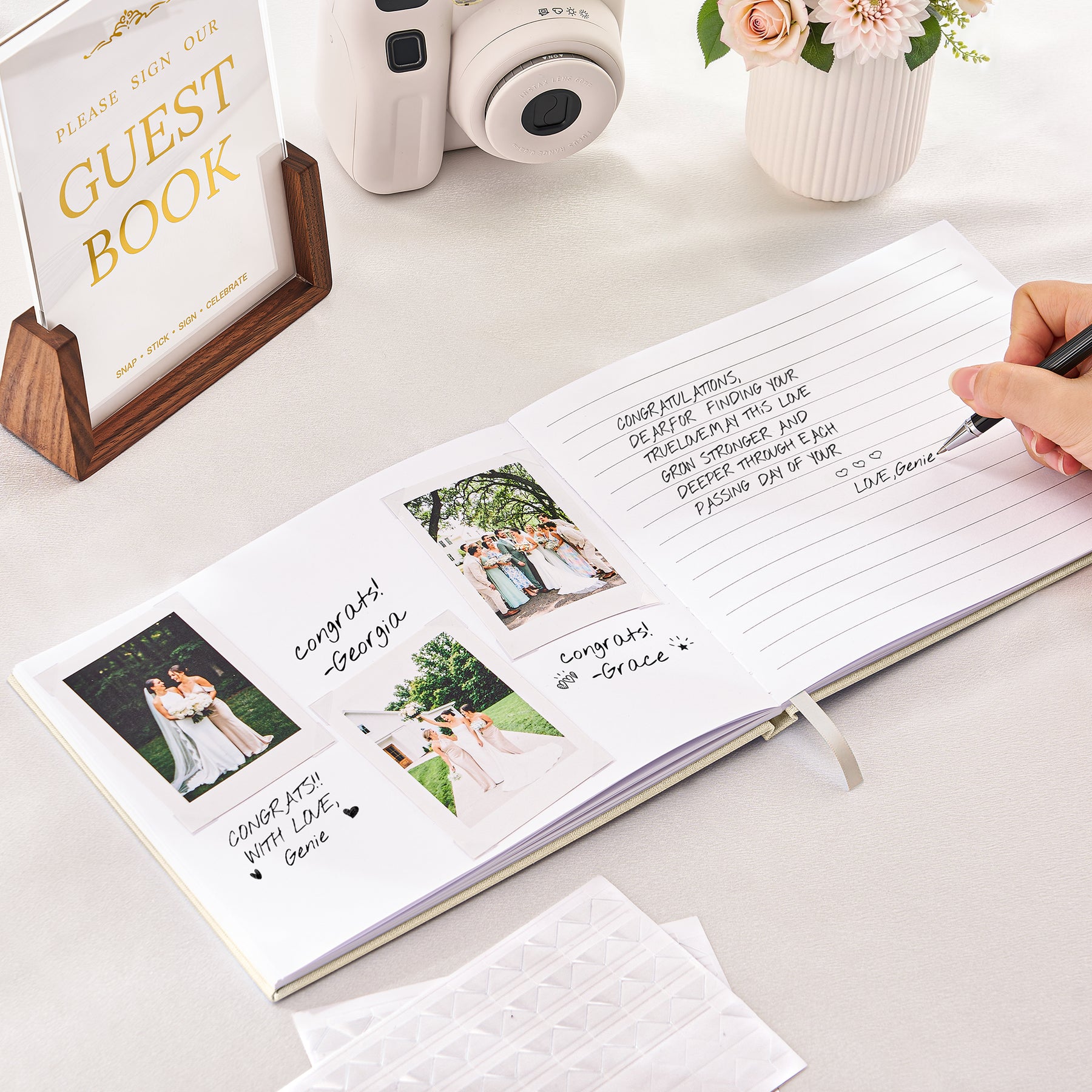 JARLINK Wedding Guest Book for Reception, Polaroid Sign-in Guestbook