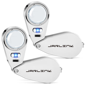 JARLINK 40X Foldable LED UV Metal Jewelers Loupe Magnifier