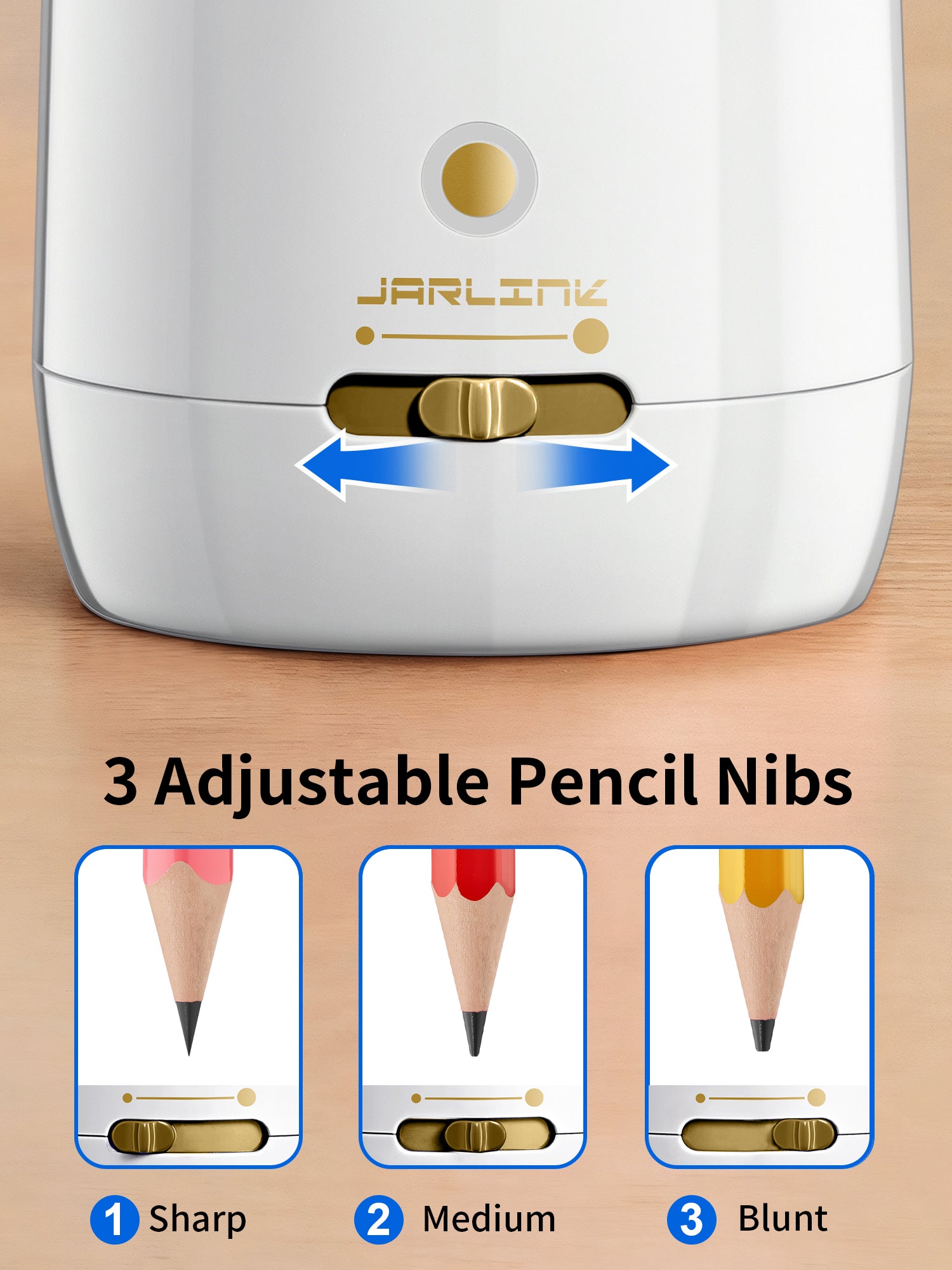 JARLINK Automatic Electric Pencil Sharpener, Rechargeable