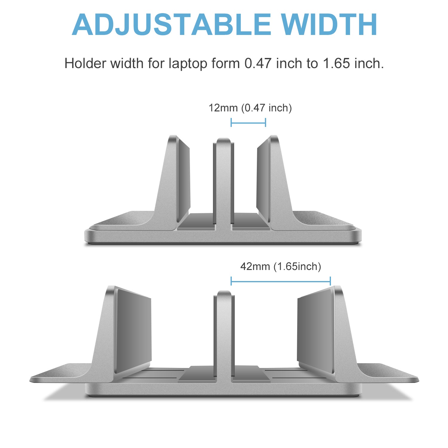 JARLINK Vertical Laptop Stand, Adjustable Aluminum Desktop Holder