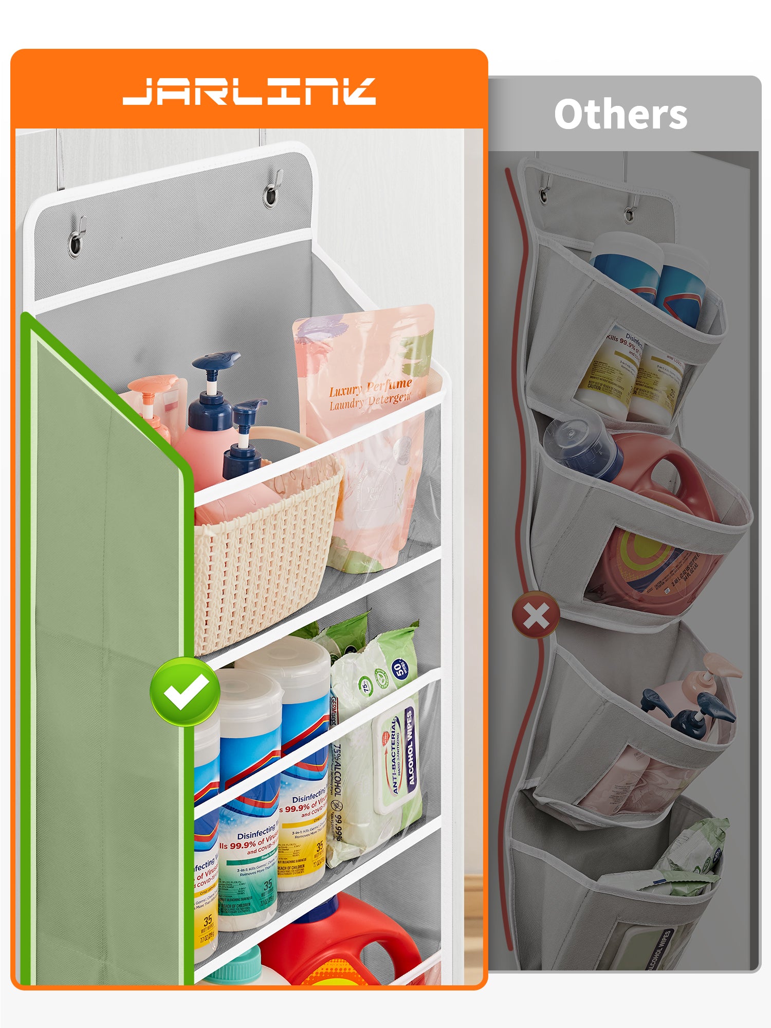 JARLINK Over The Door Toy Storage Organizer w/Clear Window