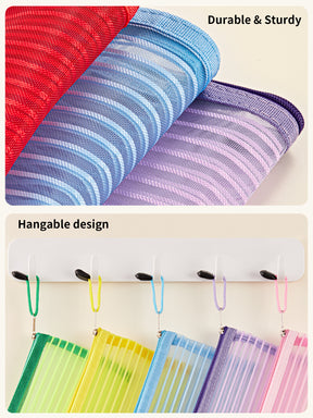 JARLINK Zipper Mesh Pouch, 120 Pcs Durable Pencil Pouches in 10 Colors