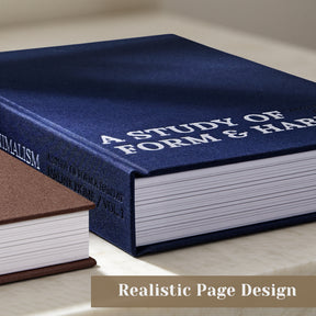JARLINK Aesthetic Decorative Books, Set of 2 Linen Faux Book Boxes