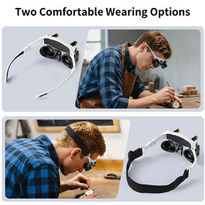 JARLINK Magnifying Glasses with LED Light, 14 Lenses, Hands Free