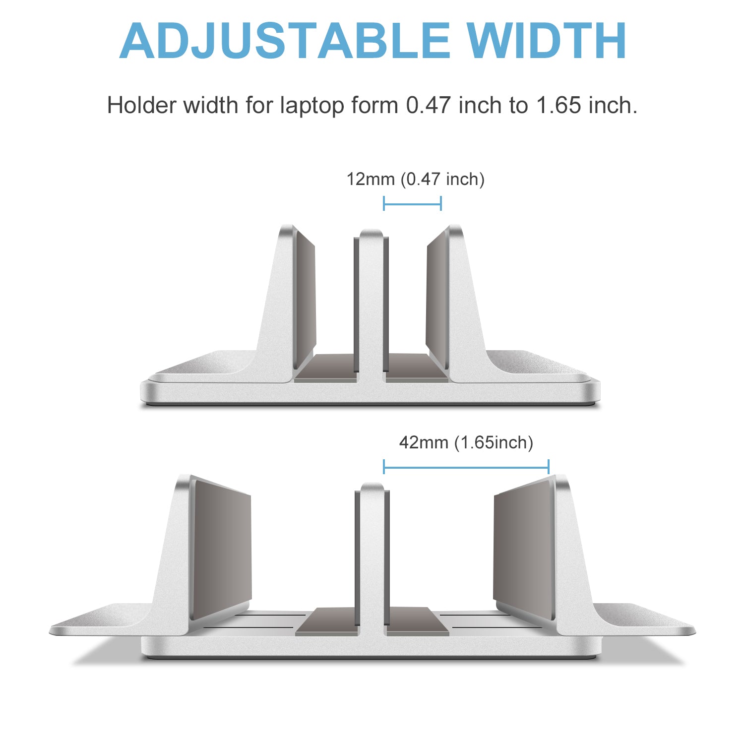 JARLINK Vertical Laptop Stand, Adjustable Aluminum Desktop Holder