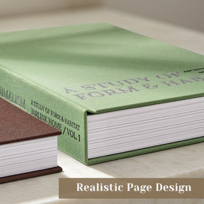 JARLINK Aesthetic Decorative Books, Set of 2 Linen Faux Book Boxes