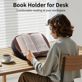 JARLINK Lap Beanbag Book Stand, Hands-Free Reading Pillow Stand for Neck Support, Comfortable Beanbag Book Holder for Bed, Sofa, Dorm Room, Travel (Muted Gray)