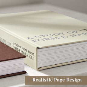 JARLINK Aesthetic Decorative Books, Set of 2 Linen Faux Book Boxes
