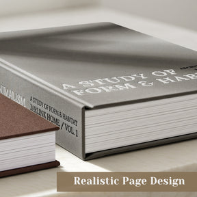 JARLINK Aesthetic Decorative Books, Set of 2 Linen Faux Book Boxes