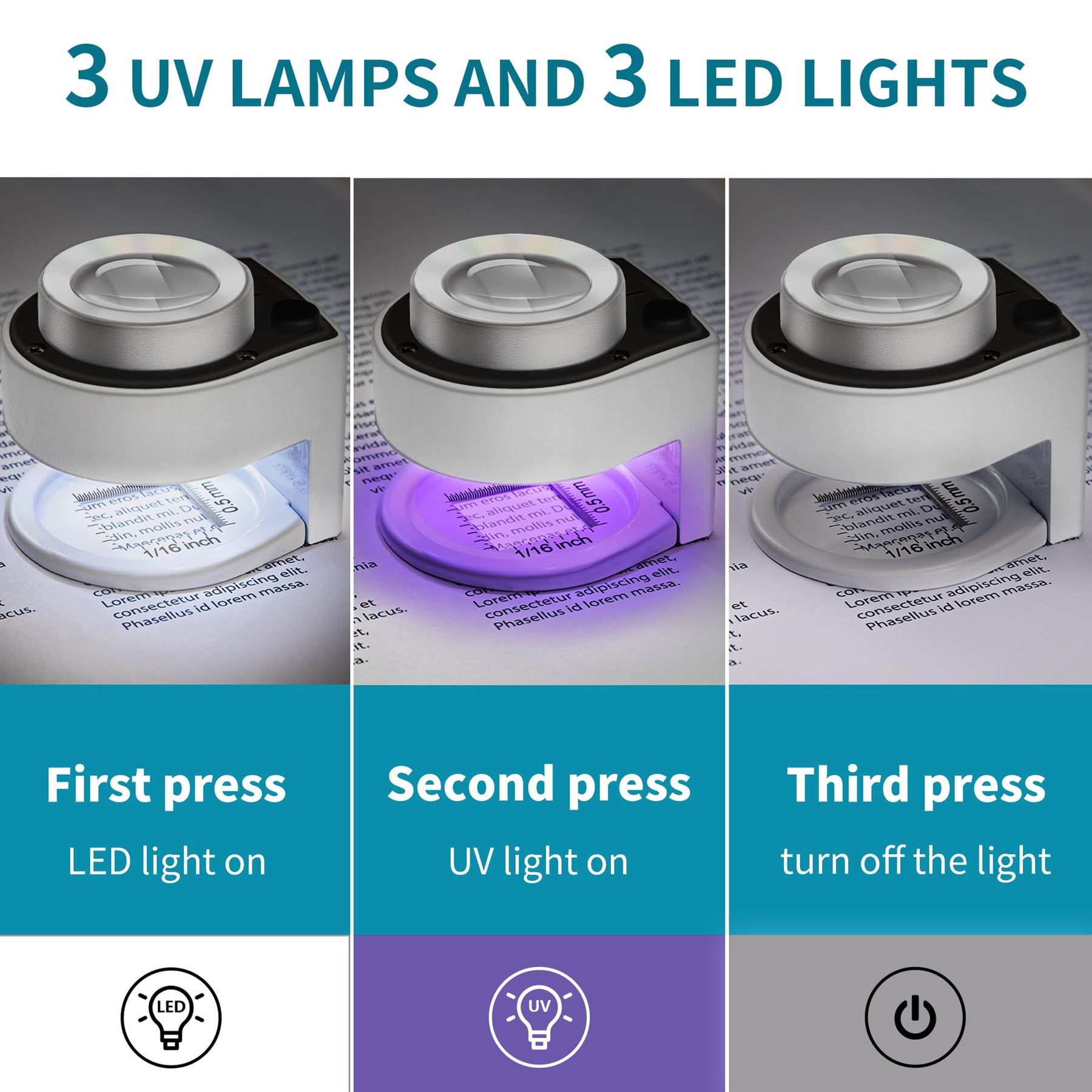 thumbnail image 2 of VIVOSUN Jewelers Loupe & Gardening Pruners Combo - 30X/60X Magnifier With LED Lights 2 of 13