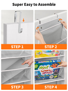 JARLINK Over The Door Toy Storage Organizer w/Clear Window