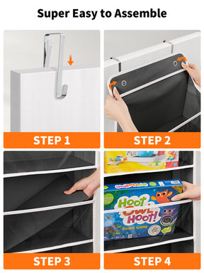 JARLINK Over The Door Toy Storage Organizer w/Clear Window