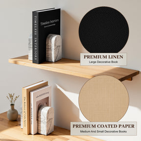 JARLINK Decorative Books, Set of 3 Stackable Fake Book Storage Boxes