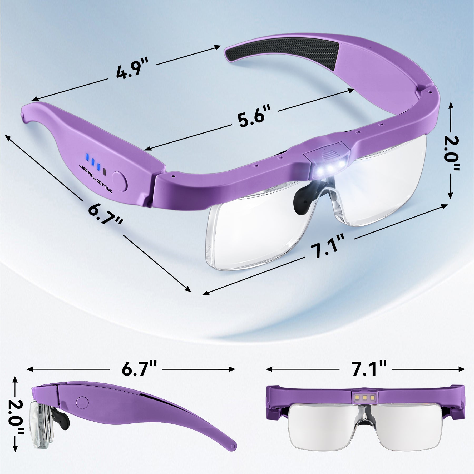 JARLINK Magnifying Glass with Light, 5 Lenses, Rechargeable Headset