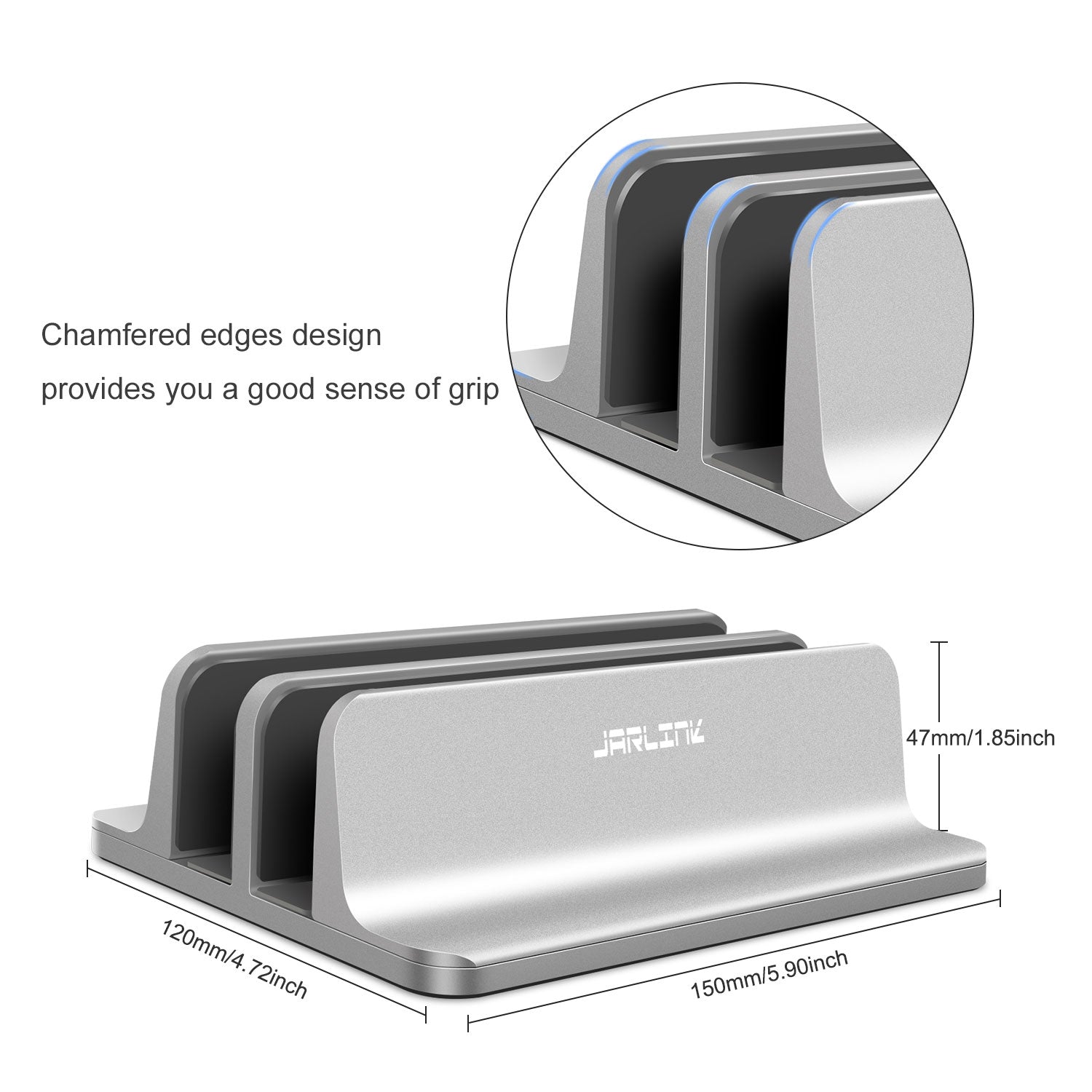 JARLINK Vertical Laptop Stand, Adjustable Aluminum Desktop Holder