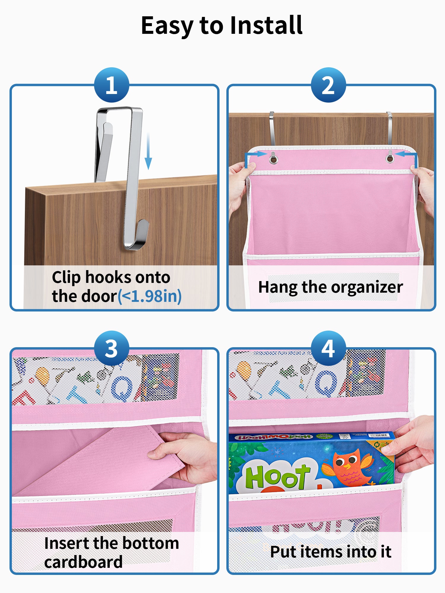 JARLINK Over the Door Organizer for Bedroom, Pantry, Bathroom, 5 Shelf