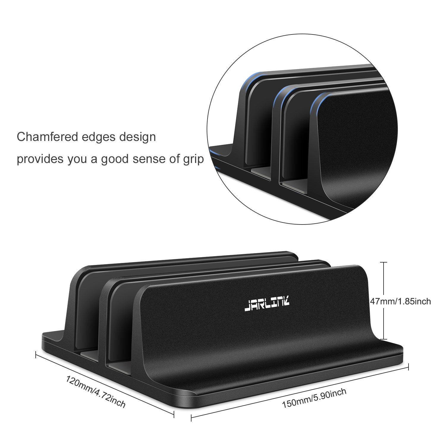 JARLINK Vertical Laptop Stand, Adjustable Aluminum Desktop Holder