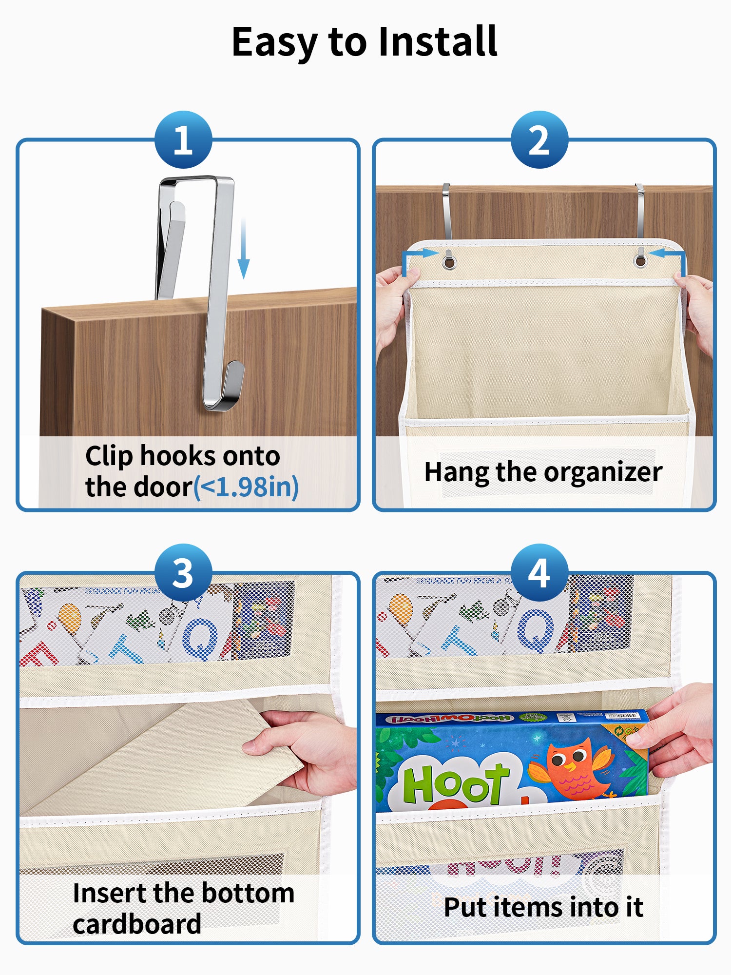 JARLINK Over the Door Organizer for Bedroom, Pantry, Bathroom, 5 Shelf