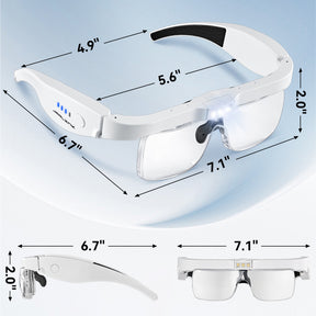 JARLINK Magnifying Glass with Light, 5 Lenses, Rechargeable Headset
