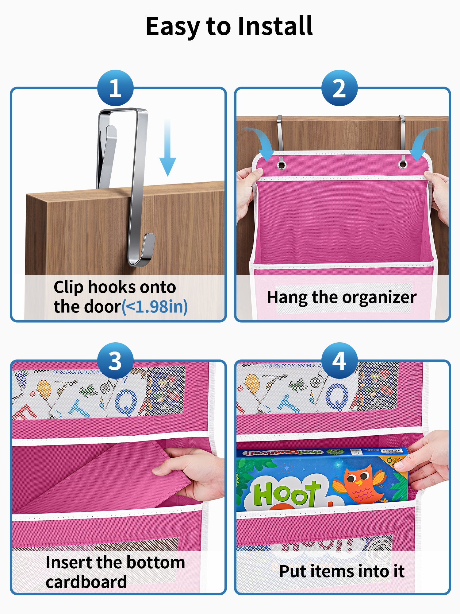 JARLINK Over the Door Organizer for Bedroom, Pantry, Bathroom, 5 Shelf