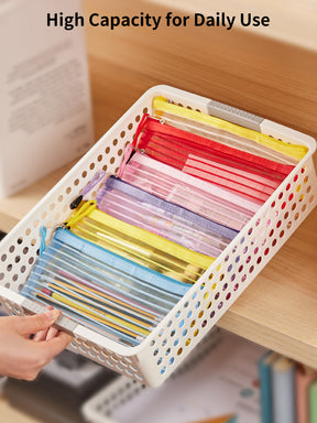 JARLINK Zipper Mesh Pouch, 120 Pcs Durable Pencil Pouches in 10 Colors