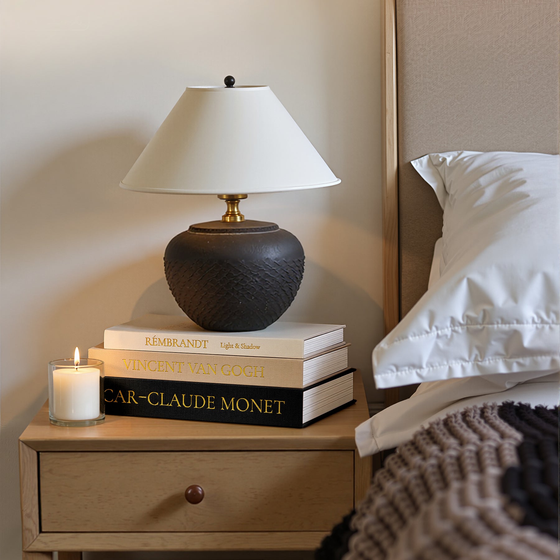 JARLINK Aesthetic Decorative Books, Set of 3 Linen Faux Book Boxes