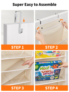 JARLINK Over The Door Toy Storage Organizer w/Clear Window