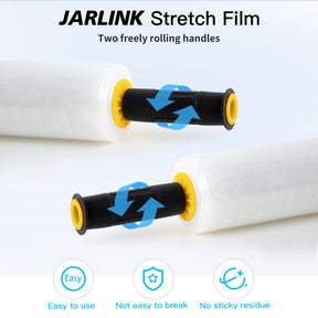 JARLINK Stretch Film, 15 Inch x 1000 Feet Shrink Wrap for Pallet Wrap, Industrial Strength Stretch Wrap with Handles, Moving Wrapping Plastic Roll, 60 Gauge
