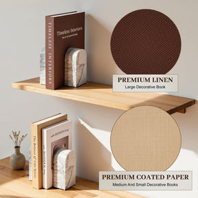 JARLINK Decorative Books, Set of 3 Stackable Fake Book Storage Boxes