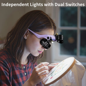 JARLINK Magnifying Glasses with LED Light, 14 Lenses, Hands Free