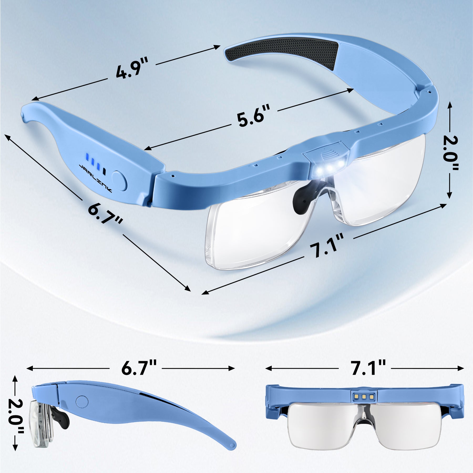 JARLINK Magnifying Glass with Light, 5 Lenses, Rechargeable Headset