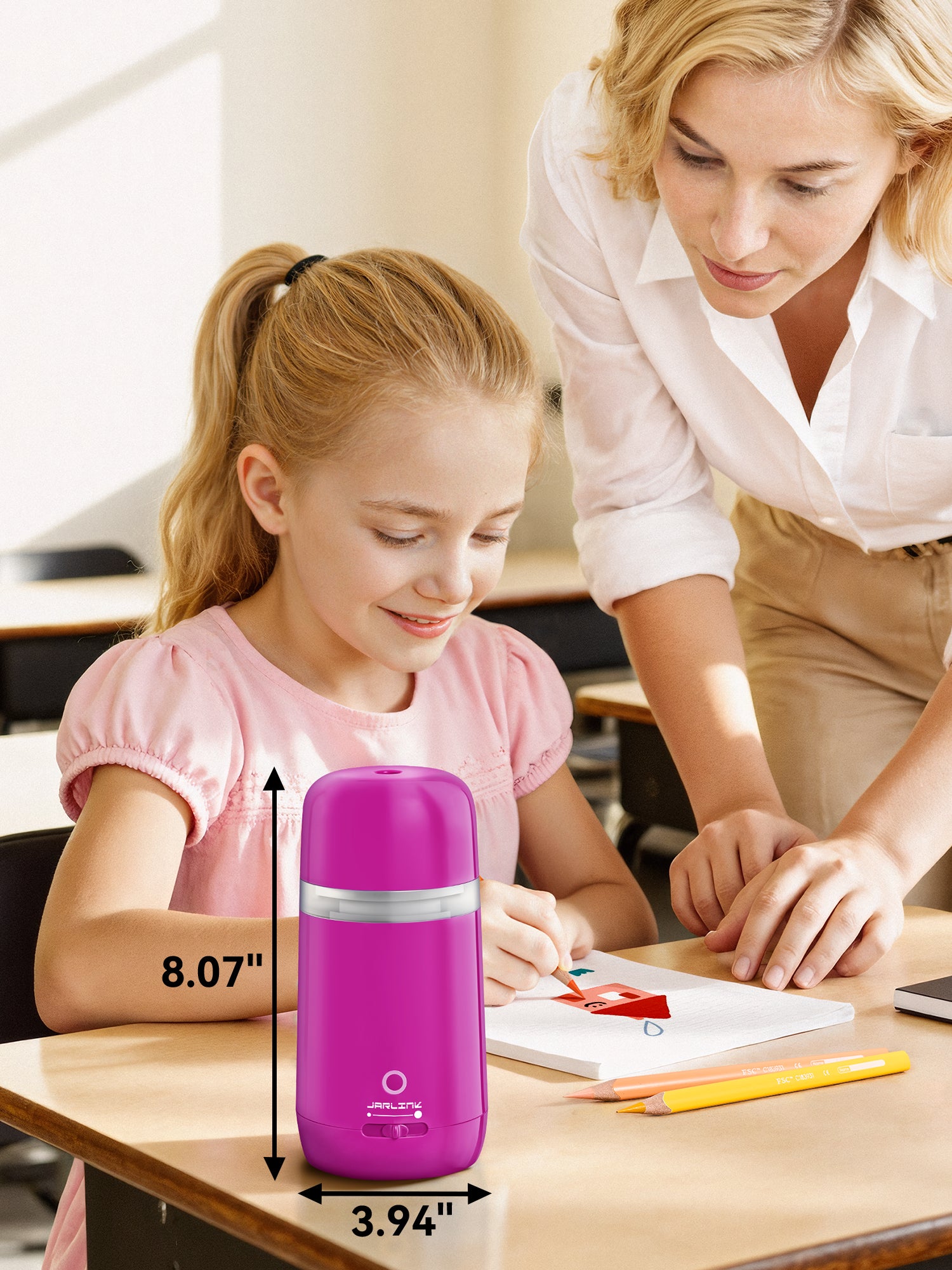 JARLINK Automatic Electric Pencil Sharpener, Rechargeable