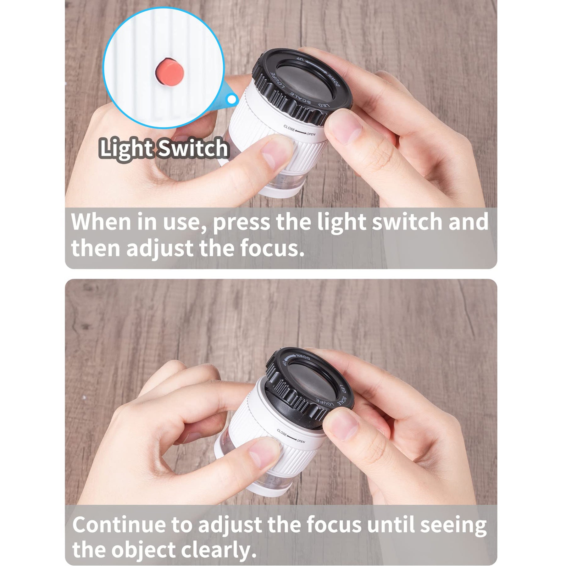 JARLINK 30X Jewelers Loupe, Adjustable Focal Length Magnifier with 3 LED Light for Gems