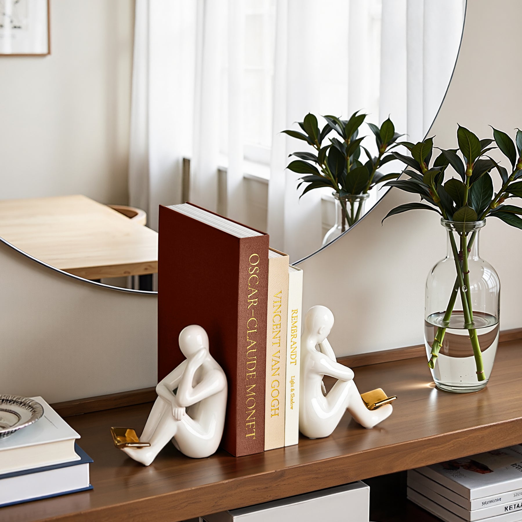 JARLINK Aesthetic Decorative Books, Set of 3 Linen Faux Book Boxes