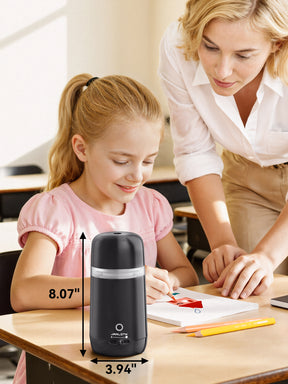JARLINK Automatic Electric Pencil Sharpener - Hands-Free Operation, 3 Sharpness Modes, 3-Second Sharpening, Rechargeable & Portable for 7-12mm Pencils, Ideal for Classroom and Home Use