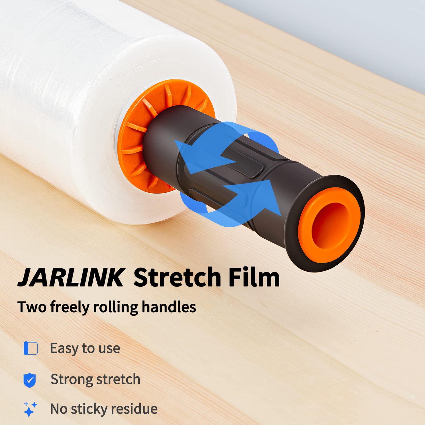 JARLINK 2 Pack Stretch Film, 15" x 1000ft Shrink Wrap