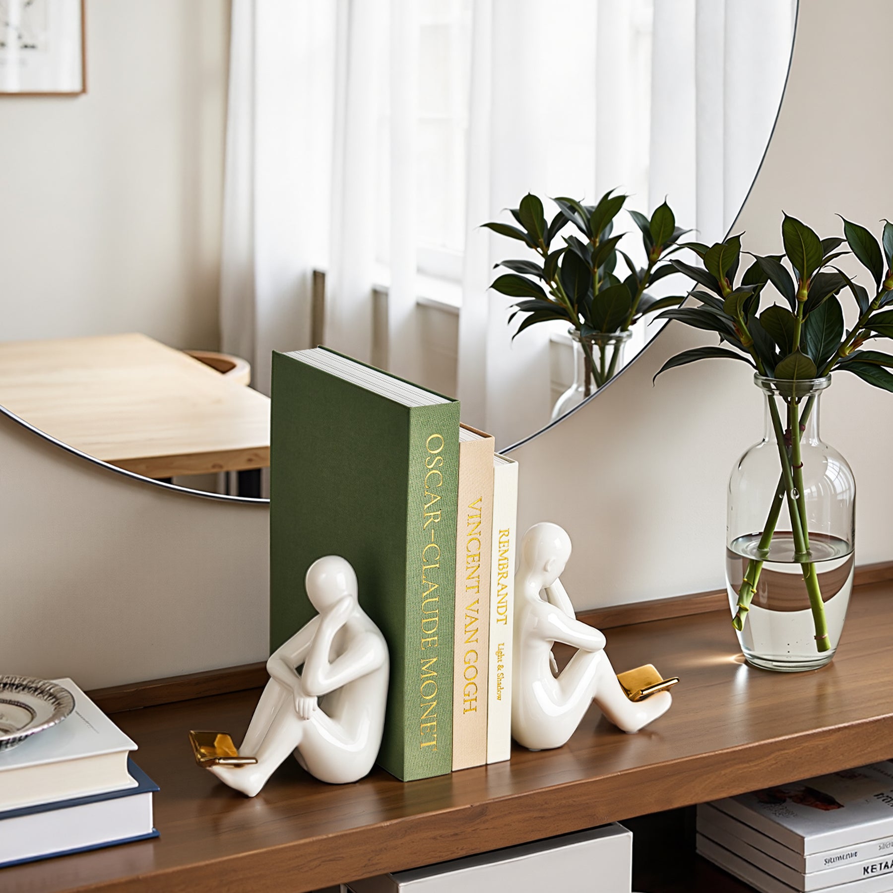 JARLINK Aesthetic Decorative Books, Set of 3 Linen Faux Book Boxes