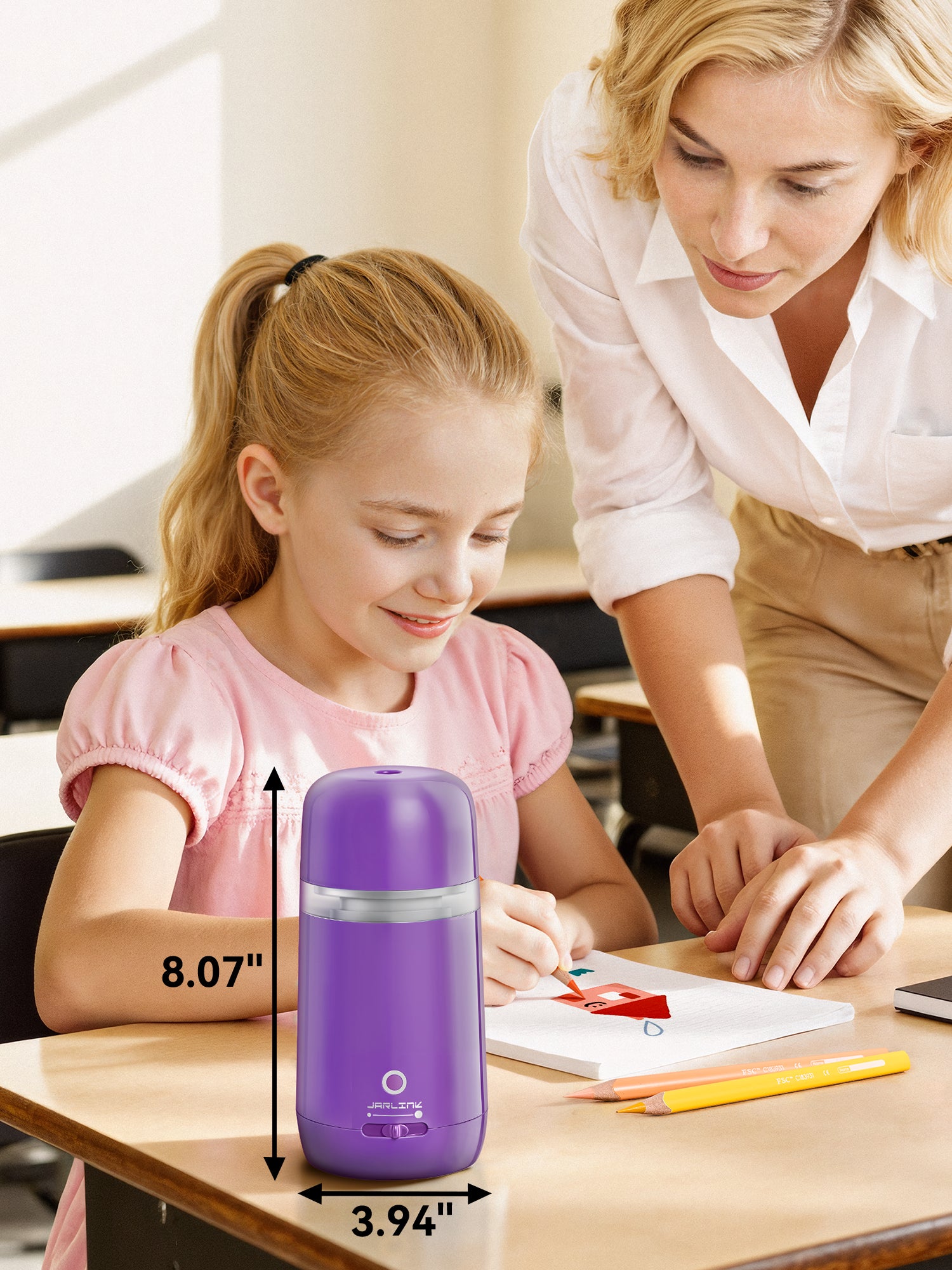 JARLINK Automatic Electric Pencil Sharpener, Rechargeable
