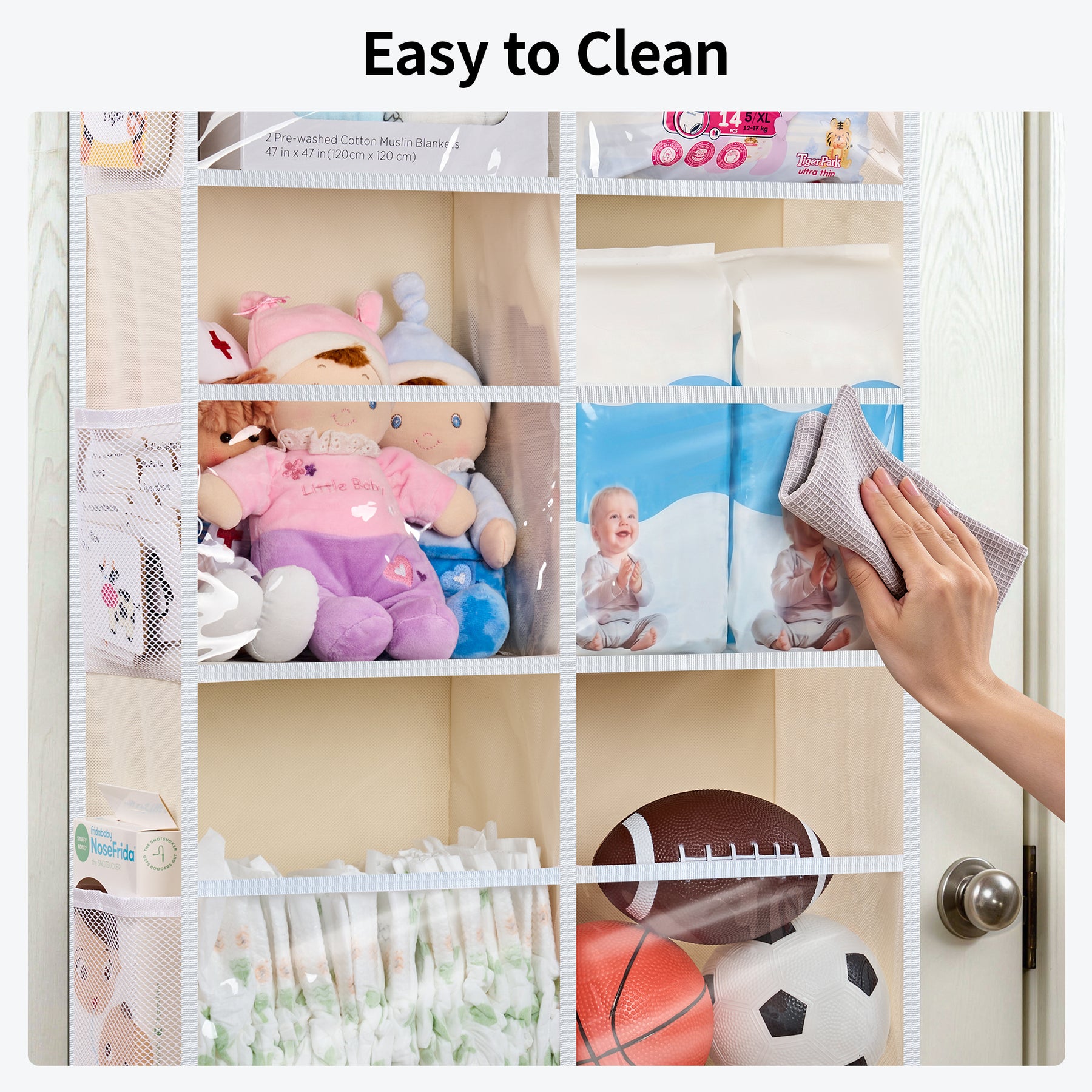 JARLINK Over the Door Organizer for Bedroom, Pantry, Bathroom, 5 Shelf
