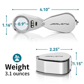 JARLINK 40X Foldable LED UV Metal Jewelers Loupe Magnifier