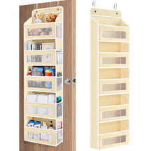 JARLINK Over The Door Organizer Storage, 5 Shelf Hanging Door Organizer with 5 Large Capacity Pockets, Anti Tilt 44 lb Load Behind Door Organizer for Bedroom, Bathroom, Pantry, Nursery