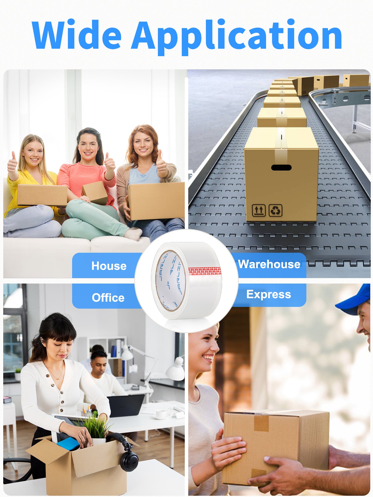 JARLINK Clear Packing Tape, Heavy Duty Packaging Tape