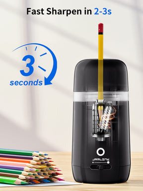 JARLINK Automatic Electric Pencil Sharpener - Hands-Free Operation, 3 Sharpness Modes, 3-Second Sharpening, Rechargeable & Portable for 7-12mm Pencils, Ideal for Classroom and Home Use