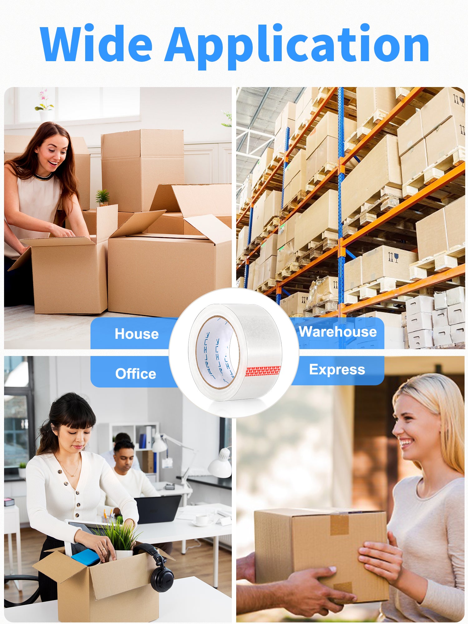 JARLINK Clear Packing Tape, Heavy Duty Packaging Tape