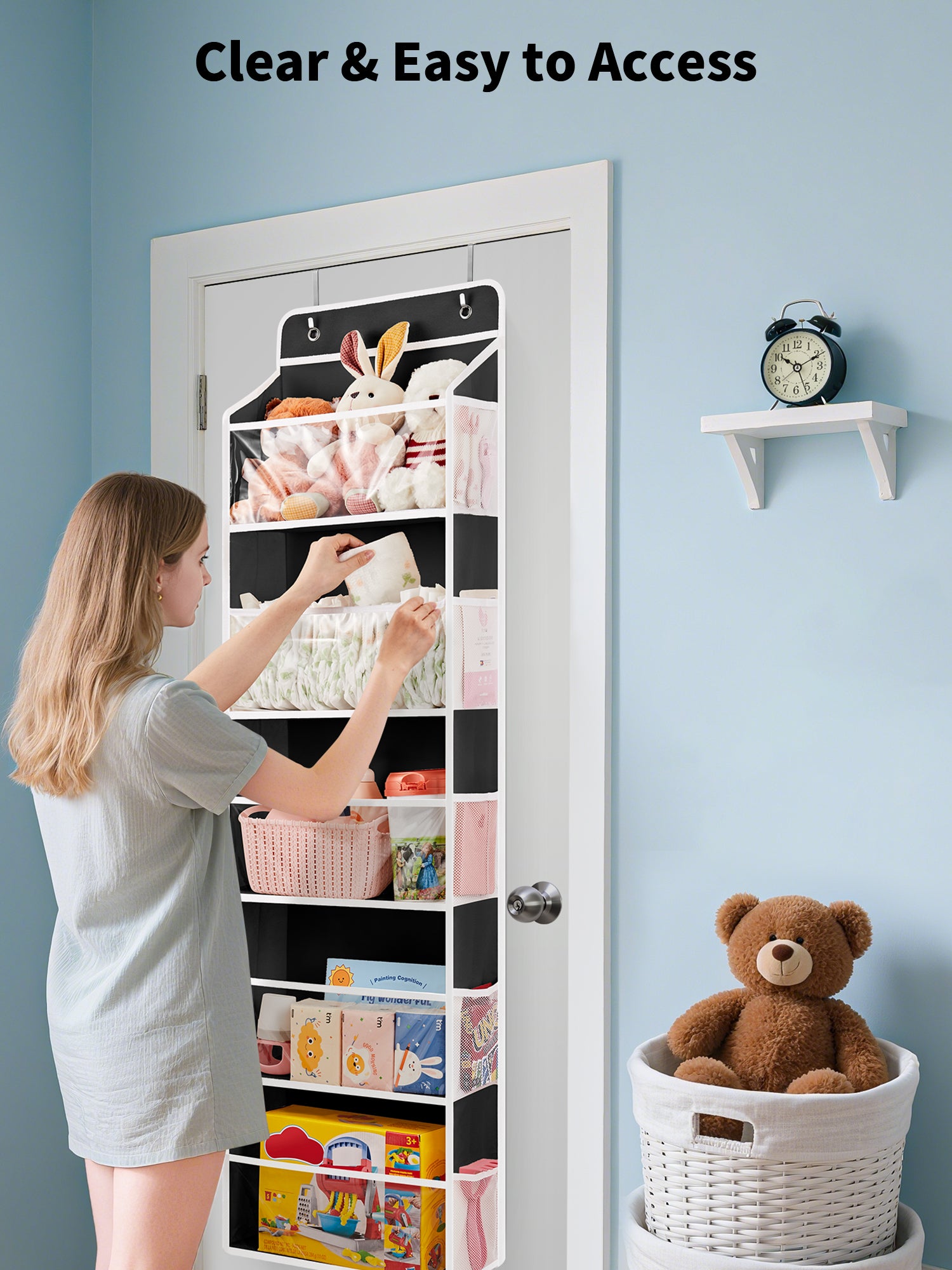 JARLINK Over The Door Toy Storage Organizer w/Clear Window