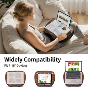 JARLINK Lap Beanbag Book Stand, Hands-Free Reading Pillow Stand for Neck Support, Comfortable Beanbag Book Holder for Bed, Sofa, Dorm Room, Travel (Muted Gray)